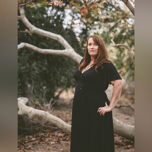 Torrid Size 0-Black V-Neck Flutter Sleeve Dress